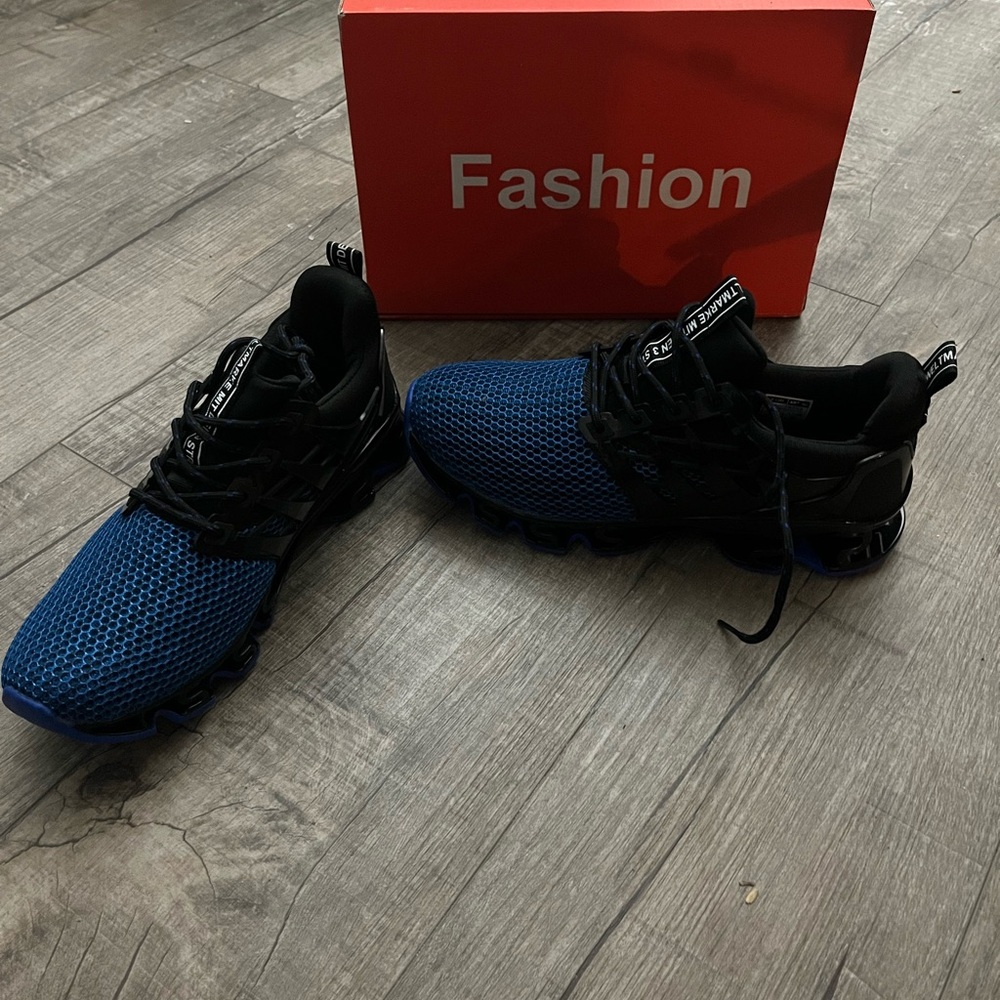 Blue and Black Fashion Sneakers